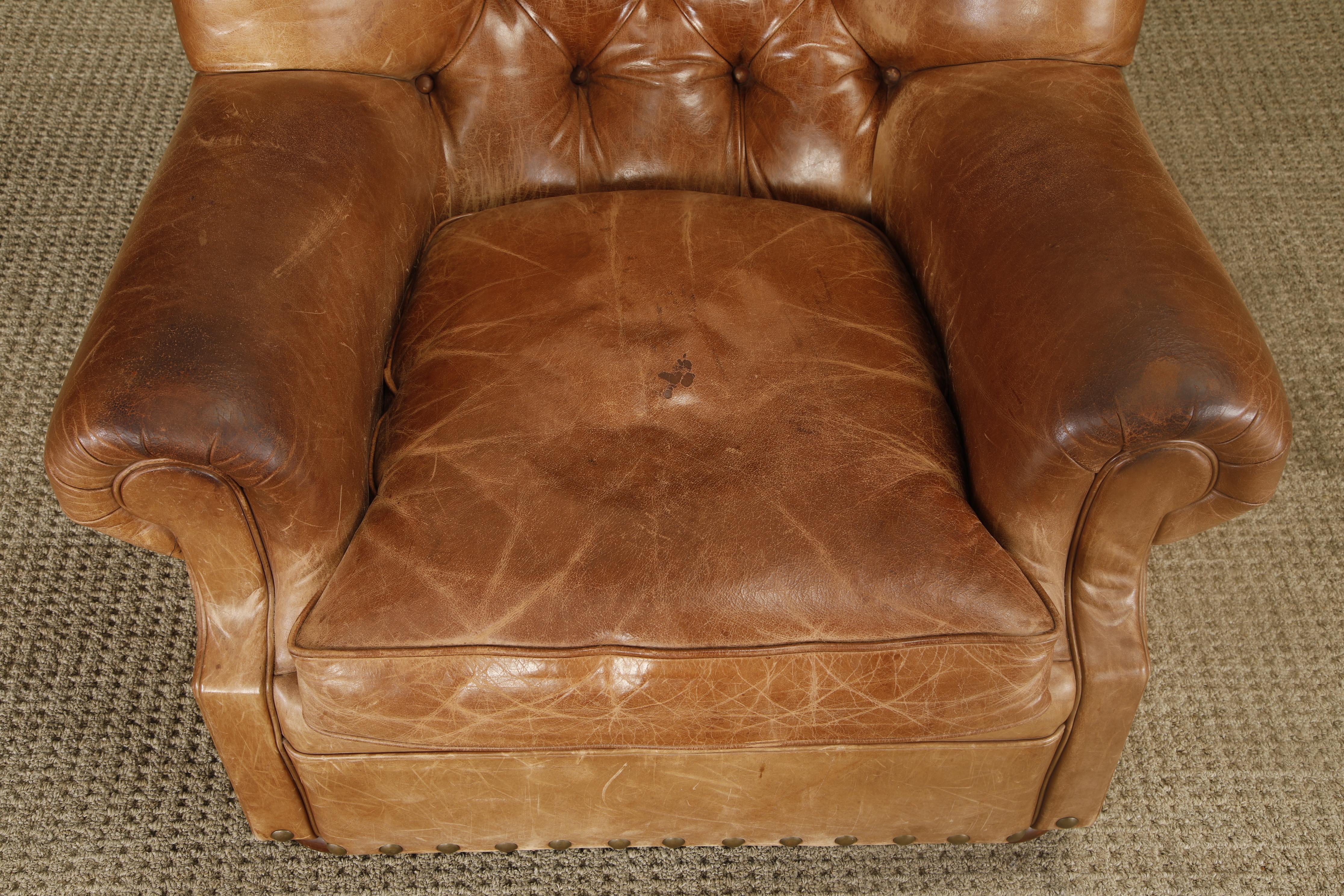 Americano Henredon per Ralph Lauren Sedia da scrivania con schienale in pelle spessa, firmata in vendita