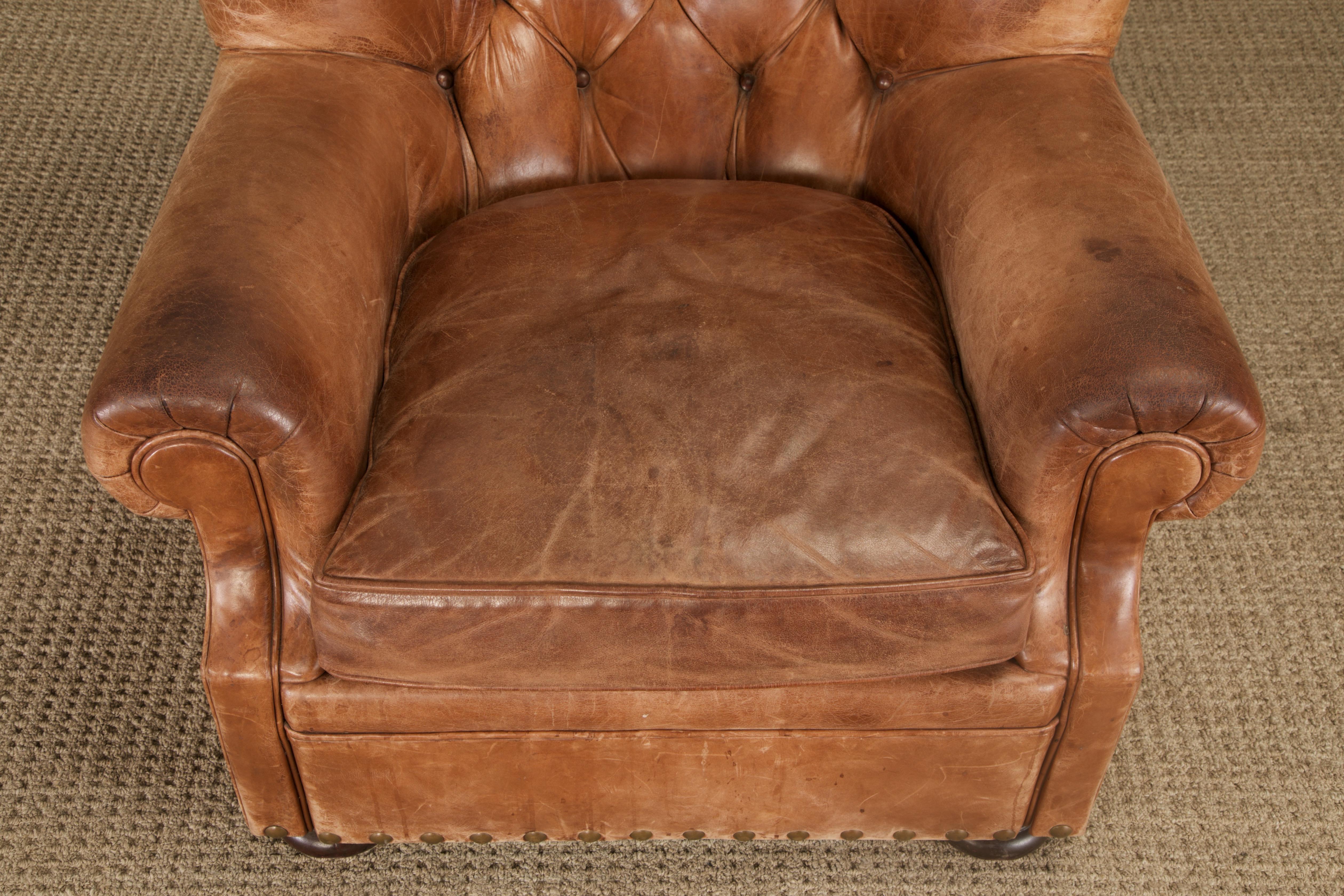 Americano Henredon per Ralph Lauren Sedia da scrivania con schienale in pelle spessa, firmata in vendita