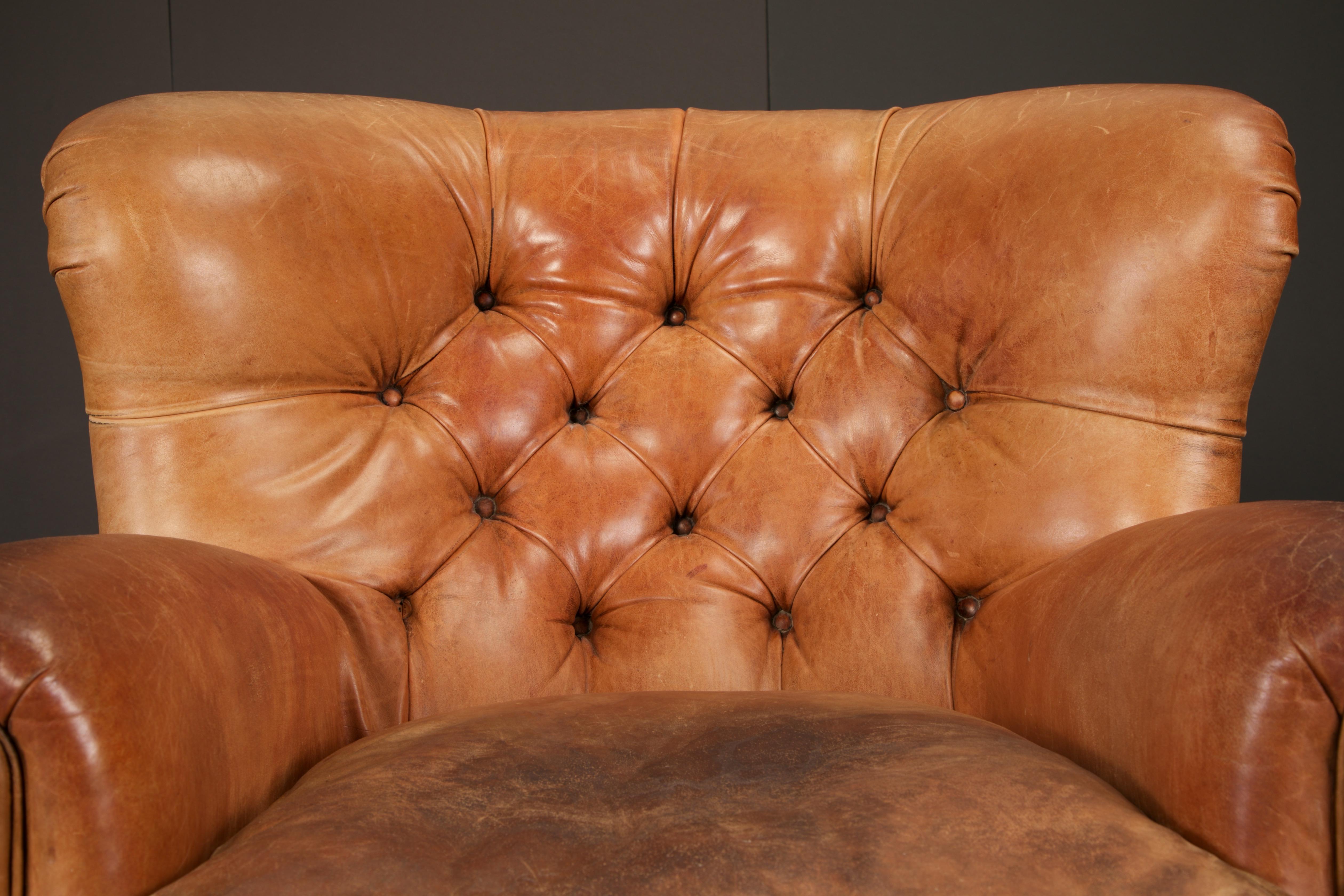 Americano Henredon per Ralph Lauren Sedia da scrivania con schienale in pelle spessa, firmata in vendita