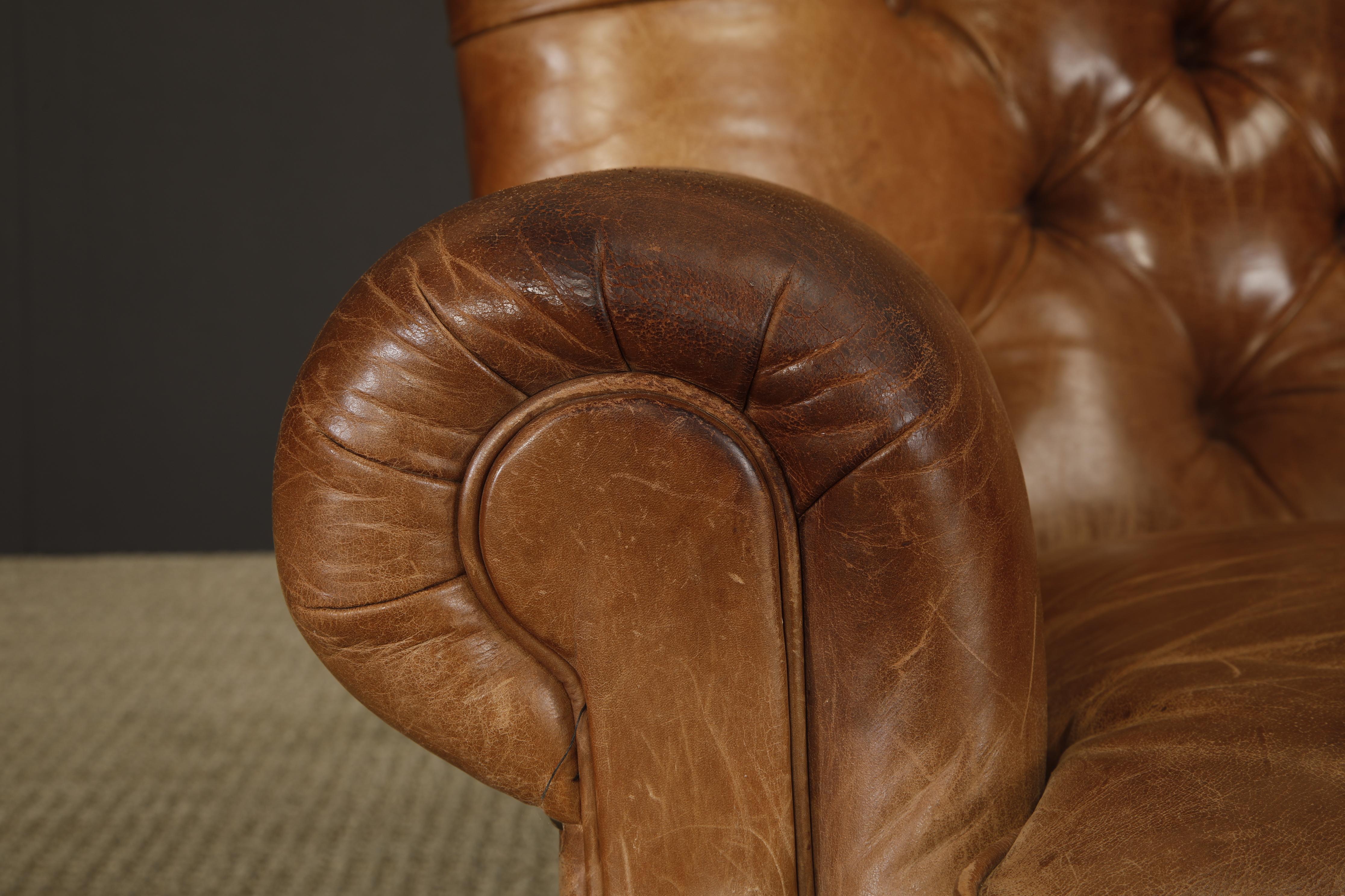 Henredon per Ralph Lauren Sedia da scrivania con schienale in pelle spessa, firmata In condizioni buone in vendita a Los Angeles, CA