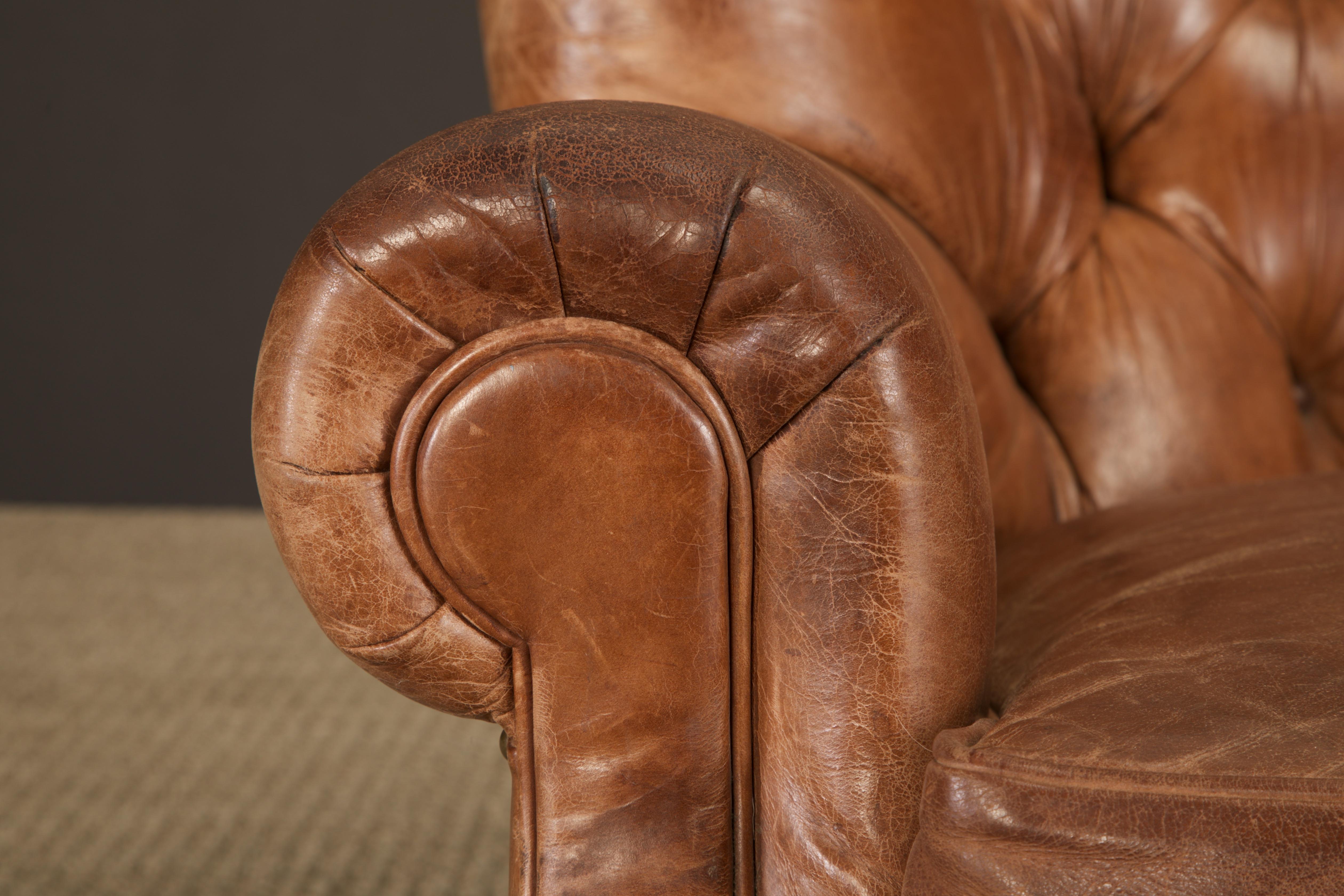 XXI secolo e contemporaneo Henredon per Ralph Lauren Sedia da scrivania con schienale in pelle spessa, firmata in vendita