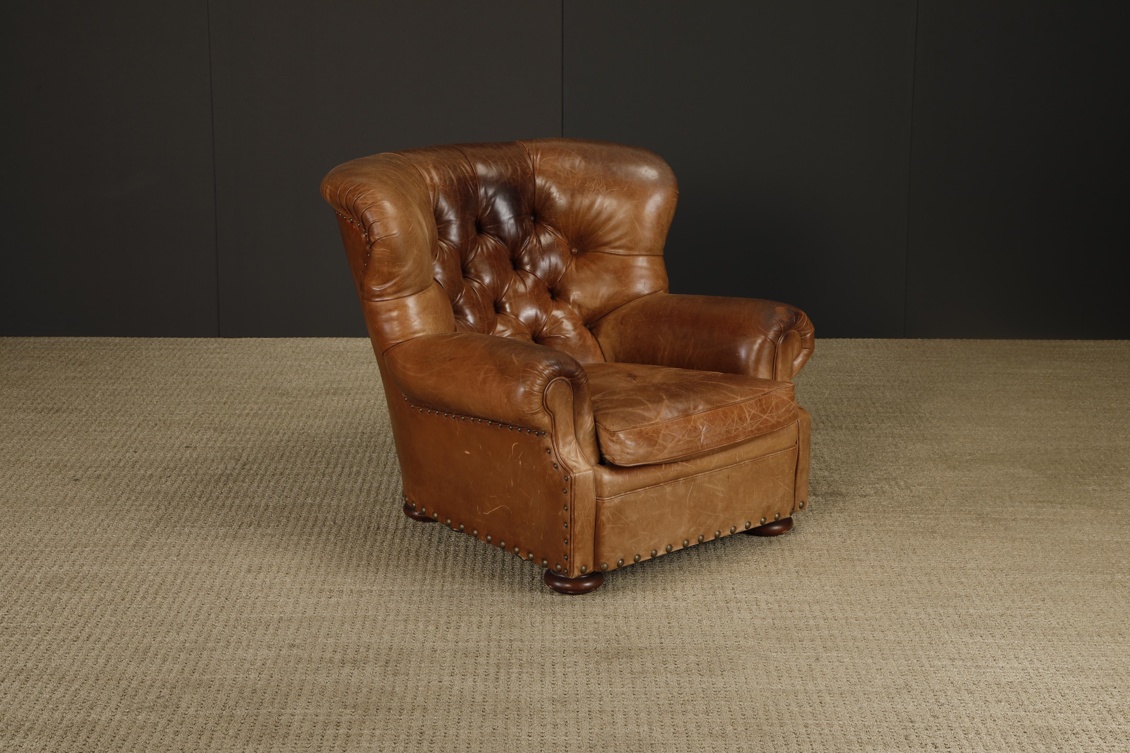 Henredon per Ralph Lauren Sedia da scrivania con schienale in pelle spessa, firmata in vendita 1