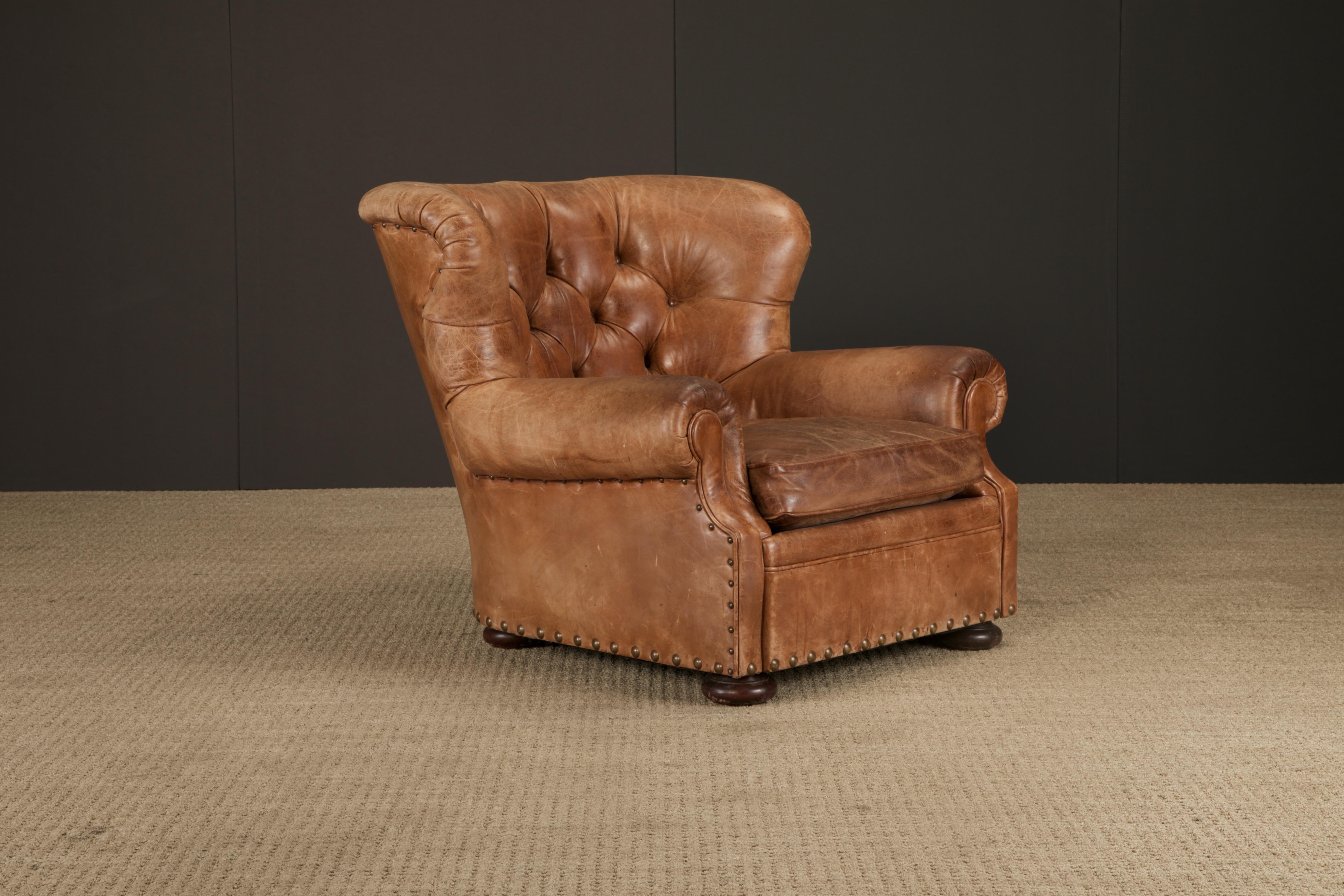 Henredon per Ralph Lauren Sedia da scrivania con schienale in pelle spessa, firmata in vendita 1