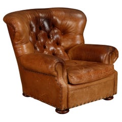 Henredon per Ralph Lauren Sedia da scrivania con schienale in pelle spessa, firmata