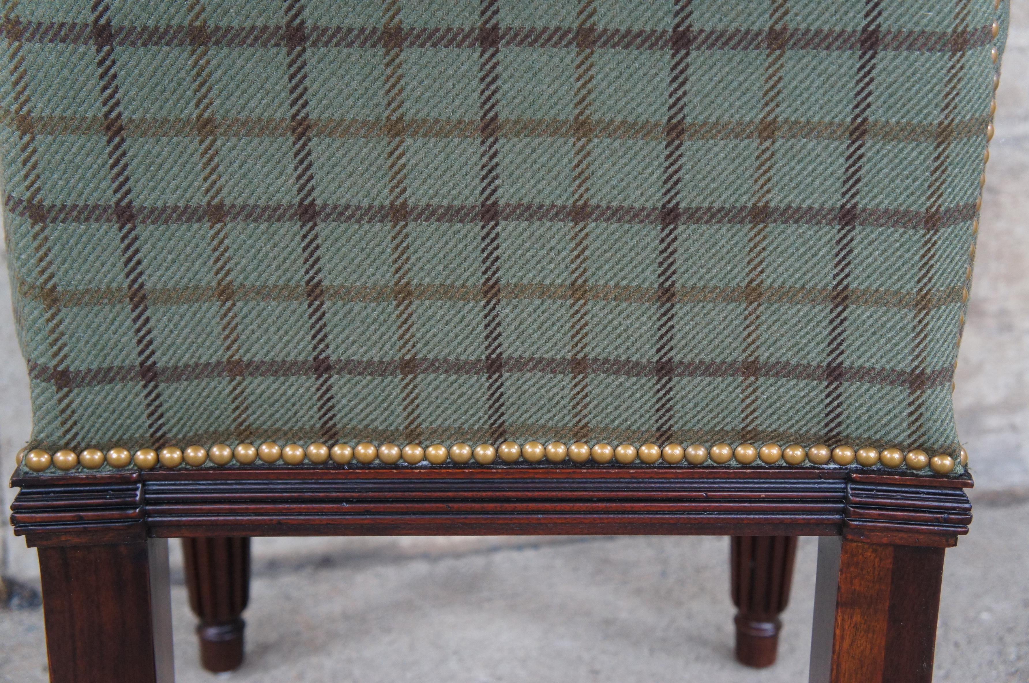 Henredon for Ralph Lauren Traditional Mahogany & Plaid Side Accent Desk Chair  5