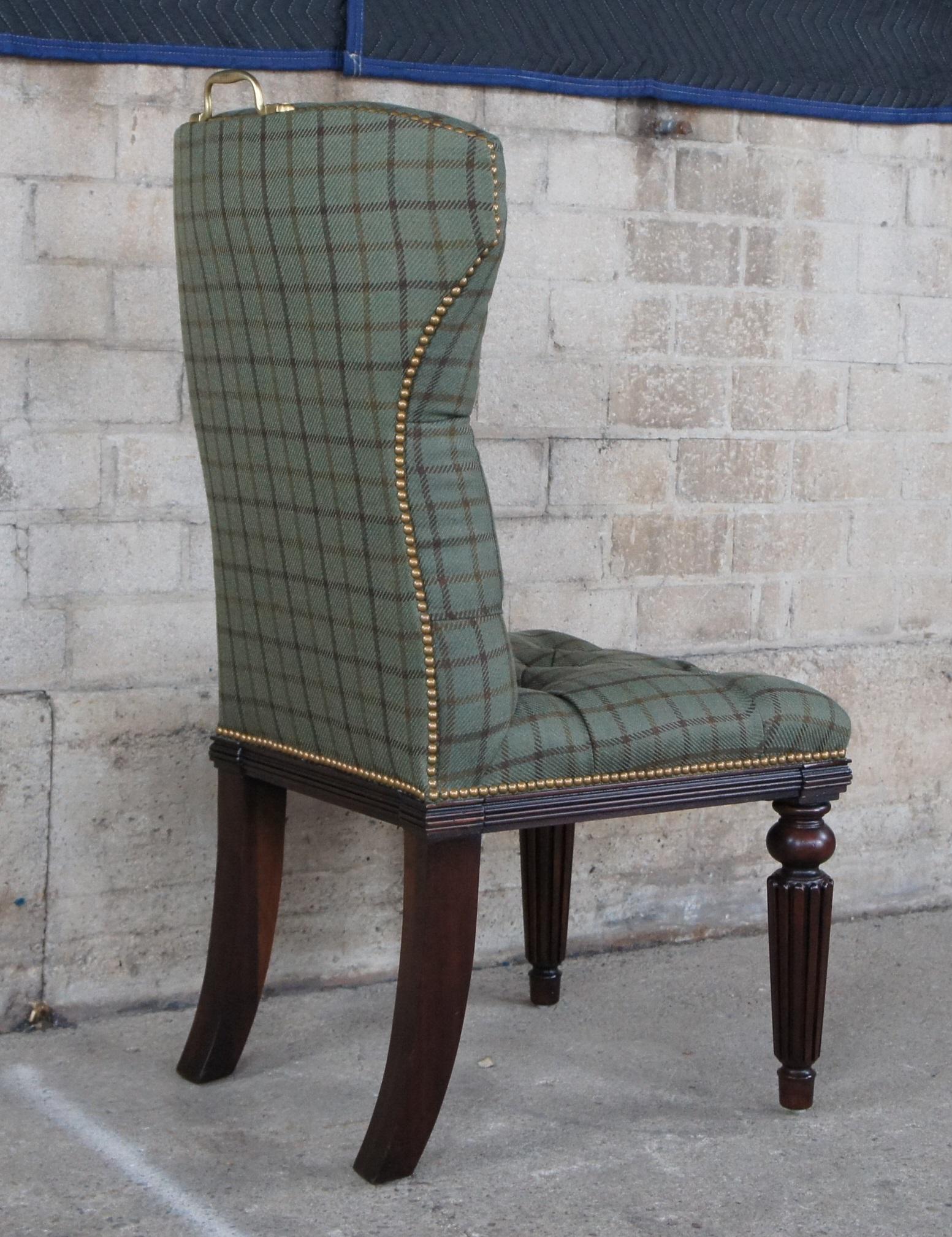 Henredon for Ralph Lauren Traditional Mahogany & Plaid Side Accent Desk Chair  1