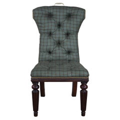 Henredon pour Ralph Lauren - Chaise de bureau d'appoint traditionnelle en acajou et carreaux 