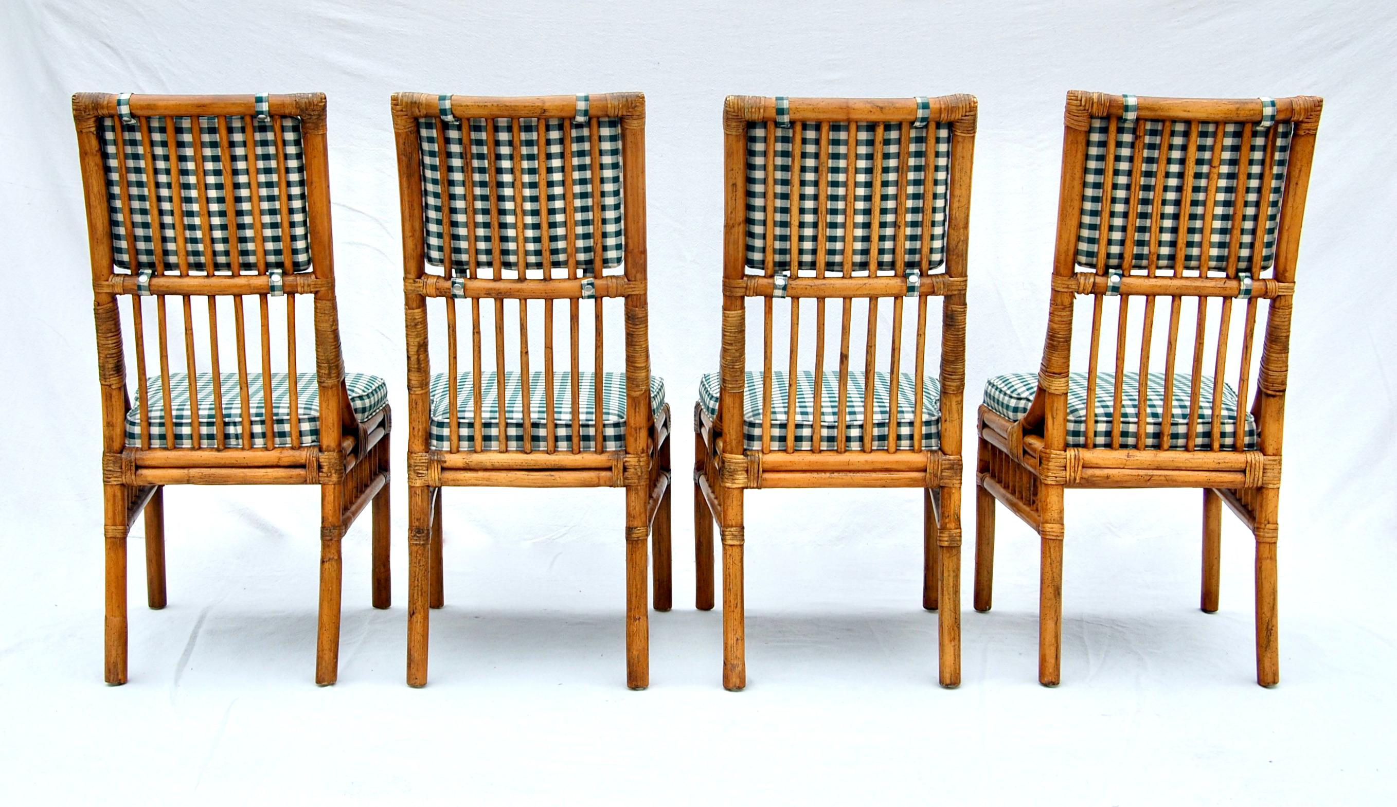 Henredon French Bistro Style Rattan Dining Chairs, Set of Six 3