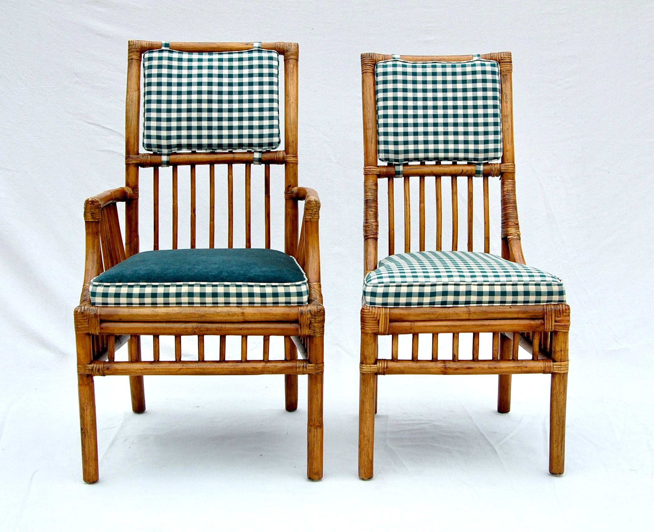 Henredon French Bistro Style Rattan Dining Chairs, Set of Six 4
