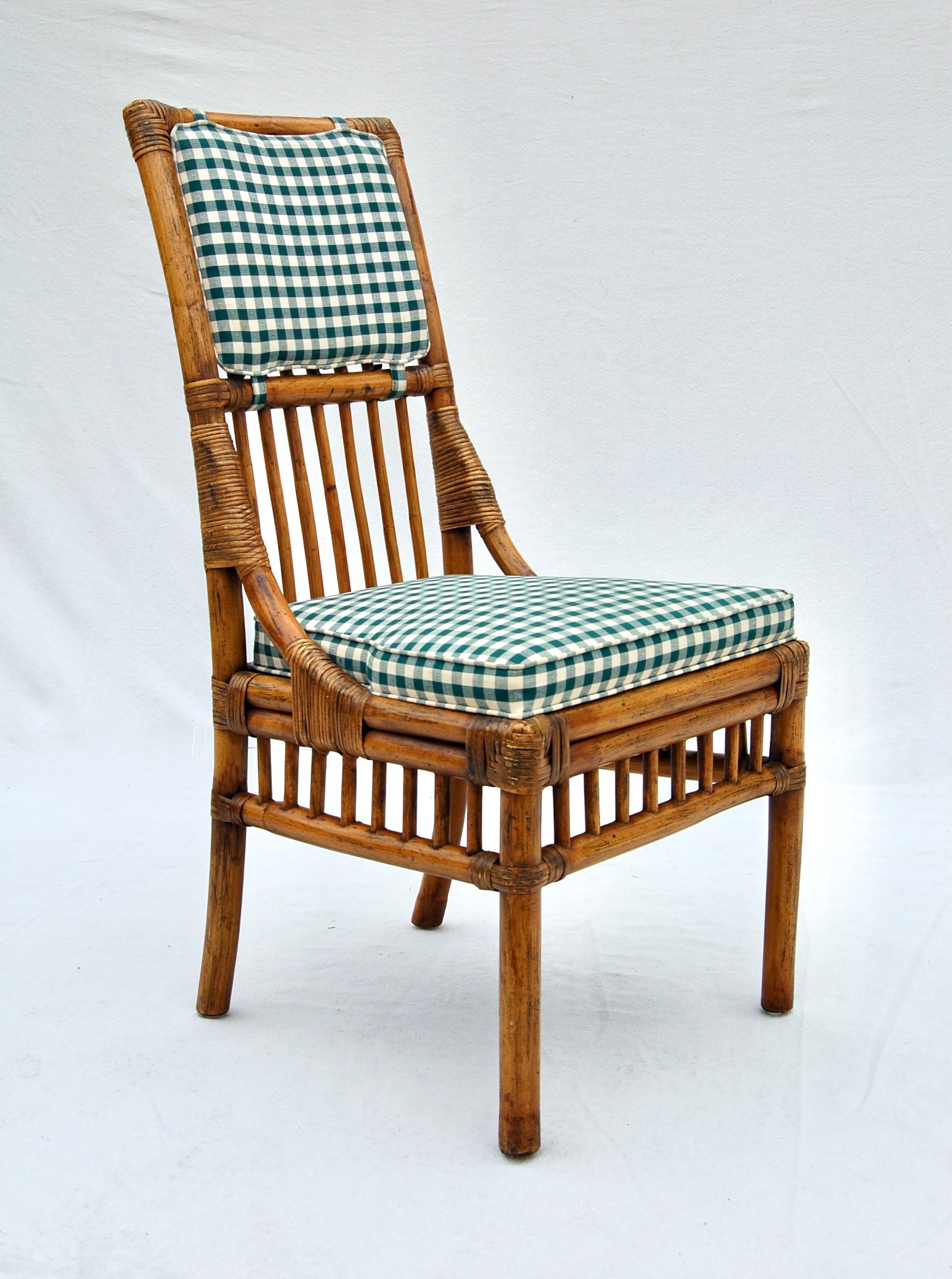 Henredon French Bistro Style Rattan Dining Chairs, Set of Six 5
