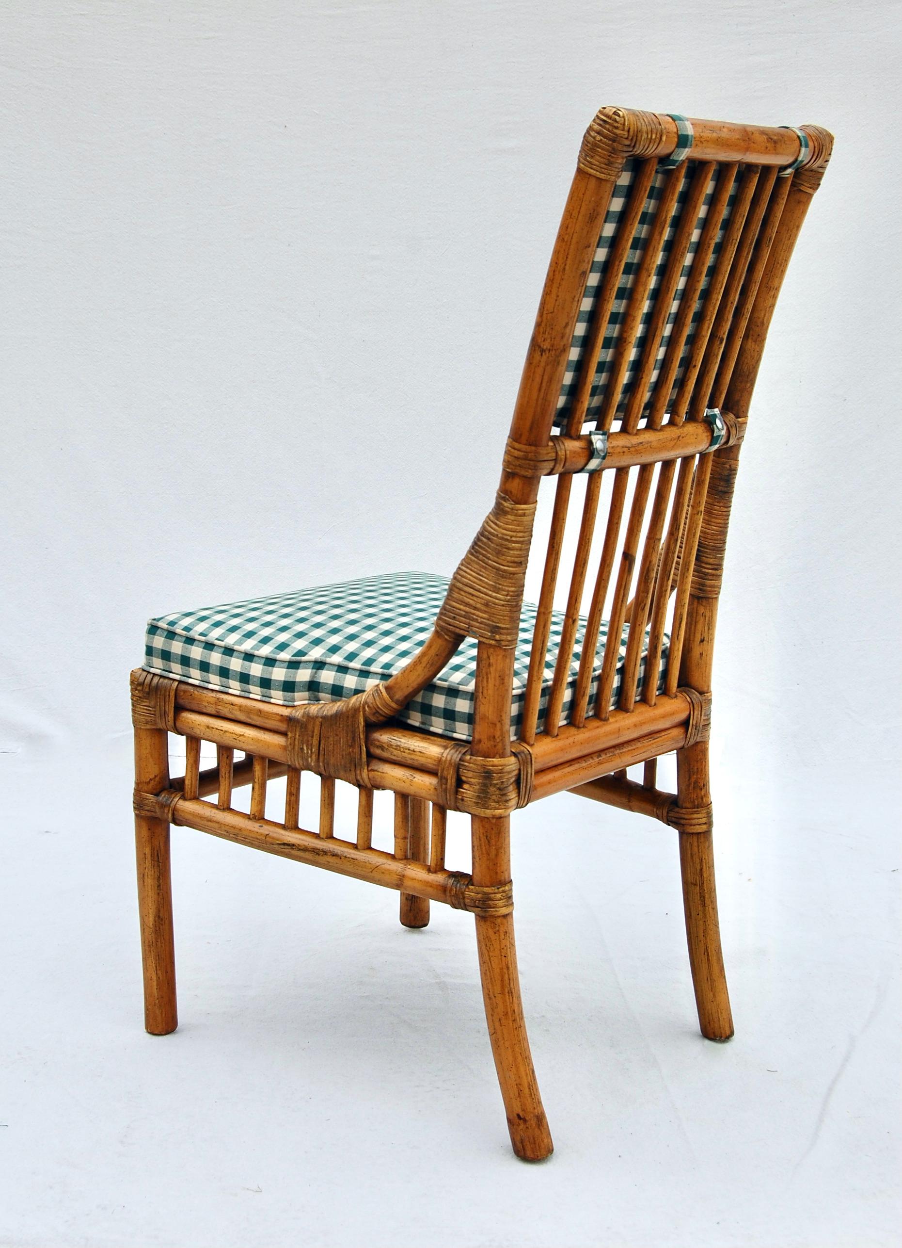 Henredon French Bistro Style Rattan Dining Chairs, Set of Six 7