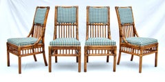 Henredon French Bistro Style Rattan Dining Chairs, Set of Six