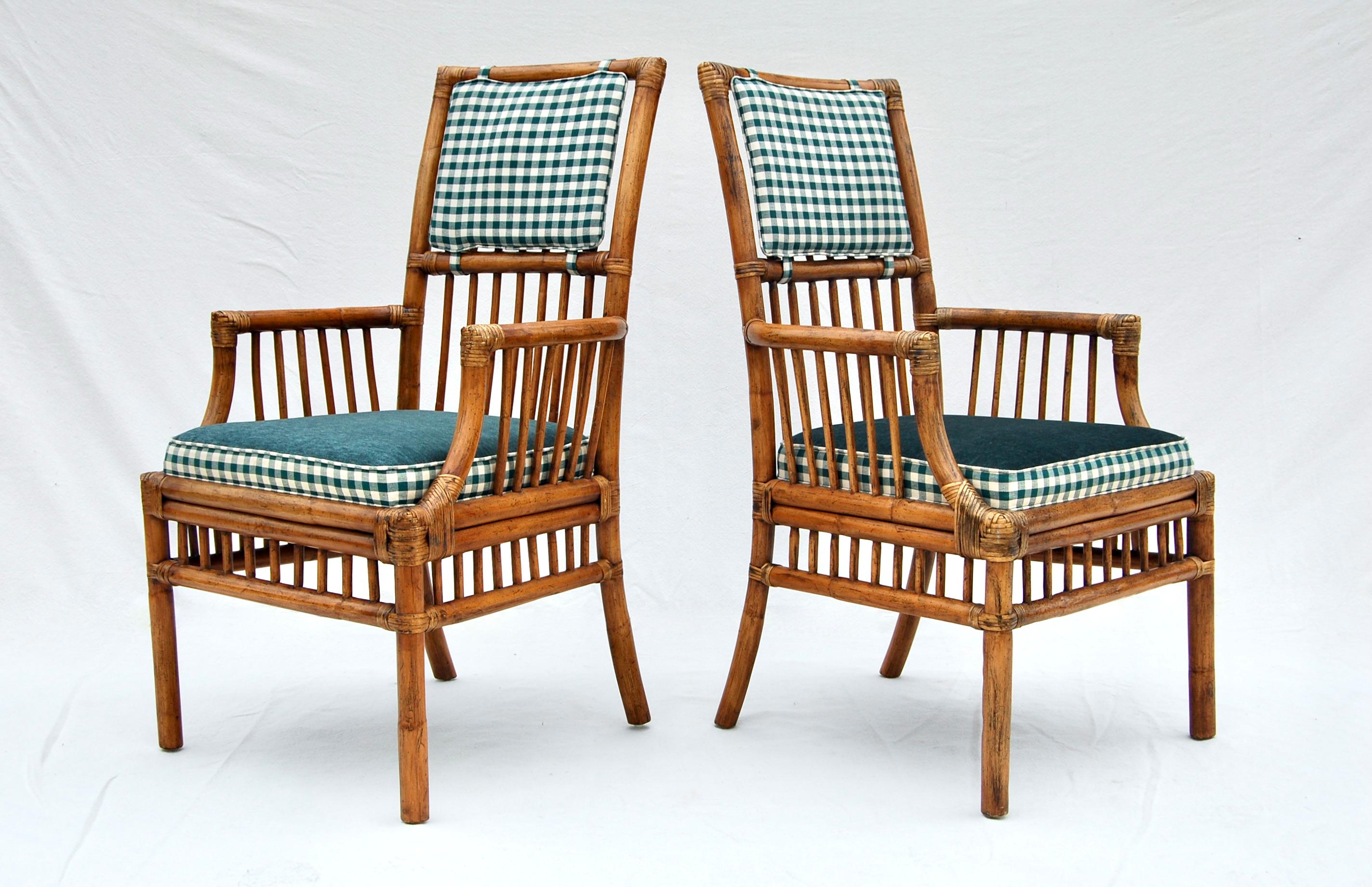 Henredon French Bistro Style Rattan Dining Chairs, Set of Six In Good Condition In Southampton, NJ