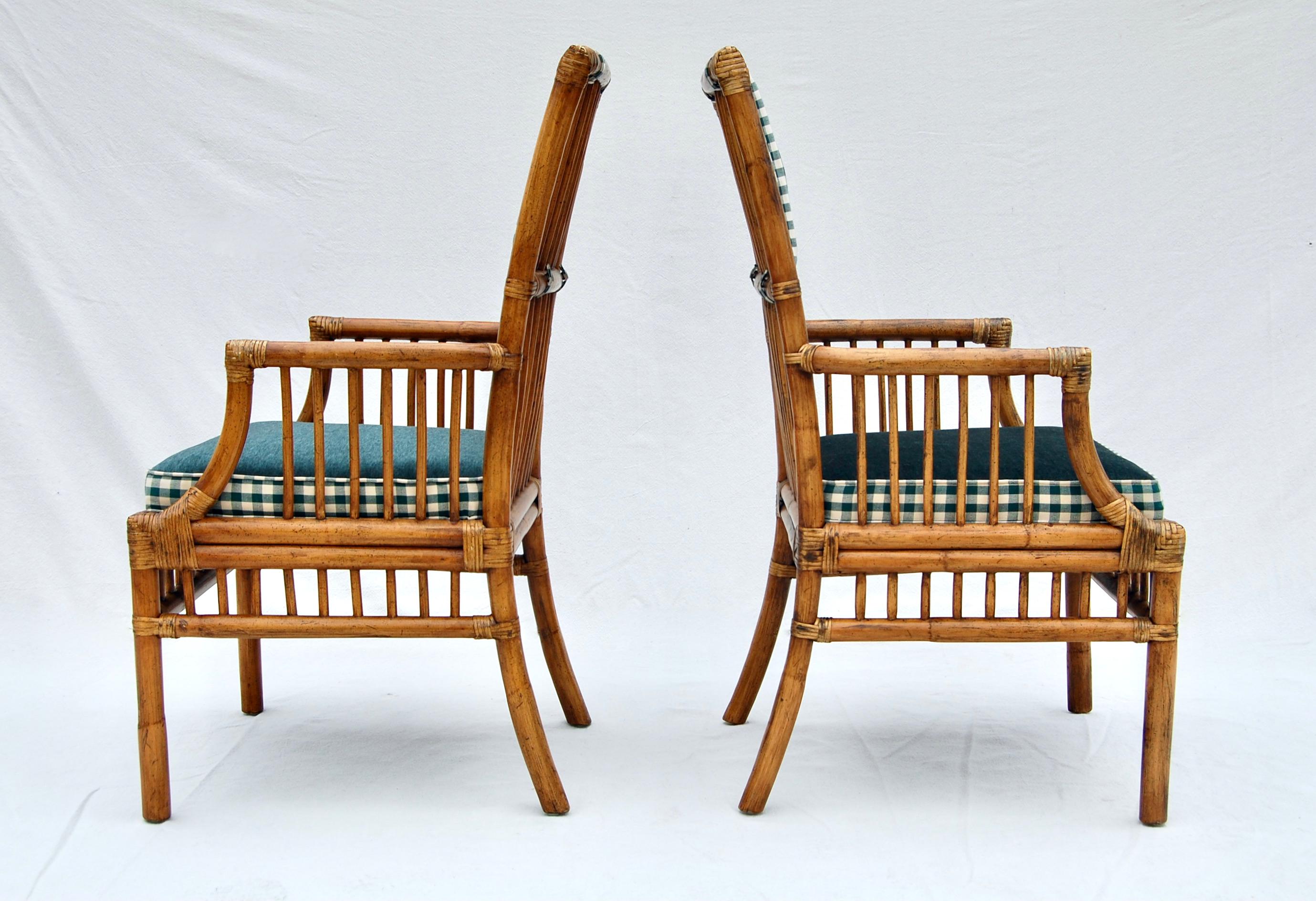 Late 20th Century Henredon French Bistro Style Rattan Dining Chairs, Set of Six