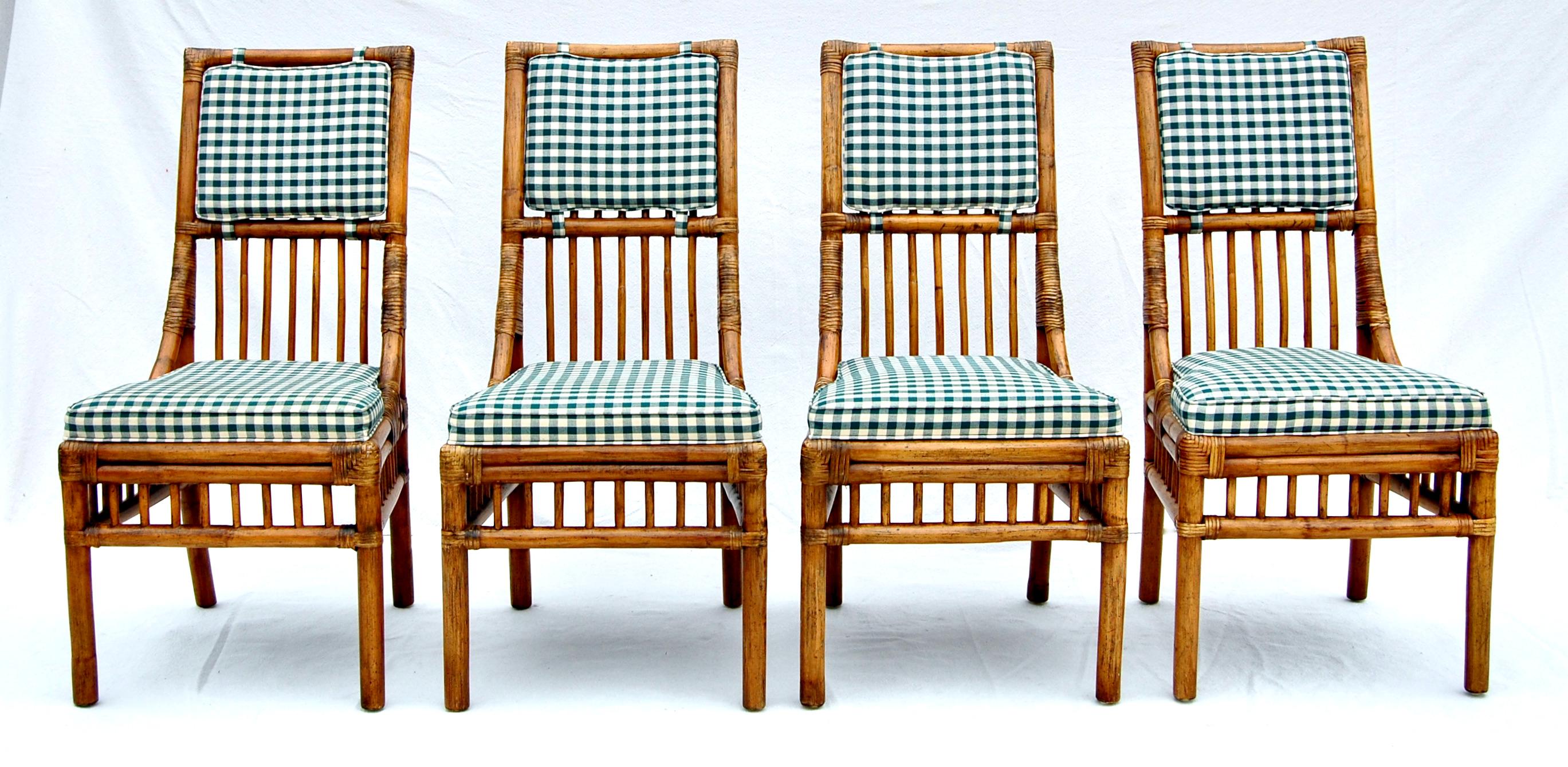 Henredon French Bistro Style Rattan Dining Chairs, Set of Six 2