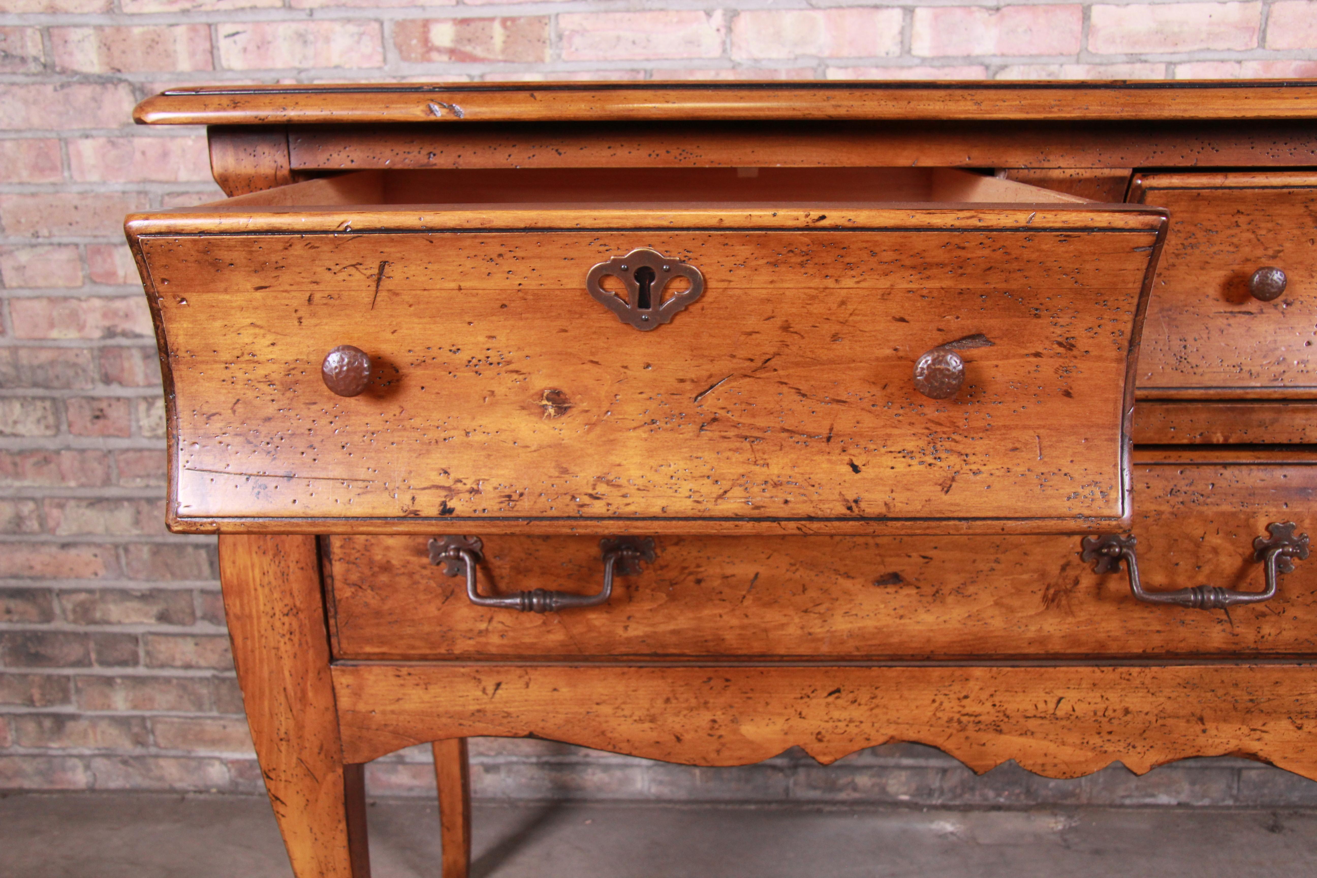 20th Century Henredon French Country Fruitwood Sideboard Buffet or Credenza