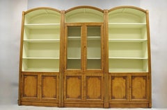 Henredon French Country Provincial Walnut Fruitwood 3 Pc Wall Unit Bookcase