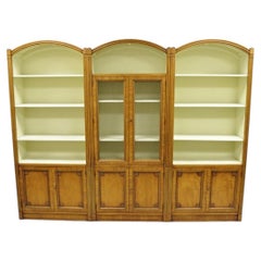 Henredon French Country Provincial Walnut Fruitwood 3 Pc Wall Unit Bookcase