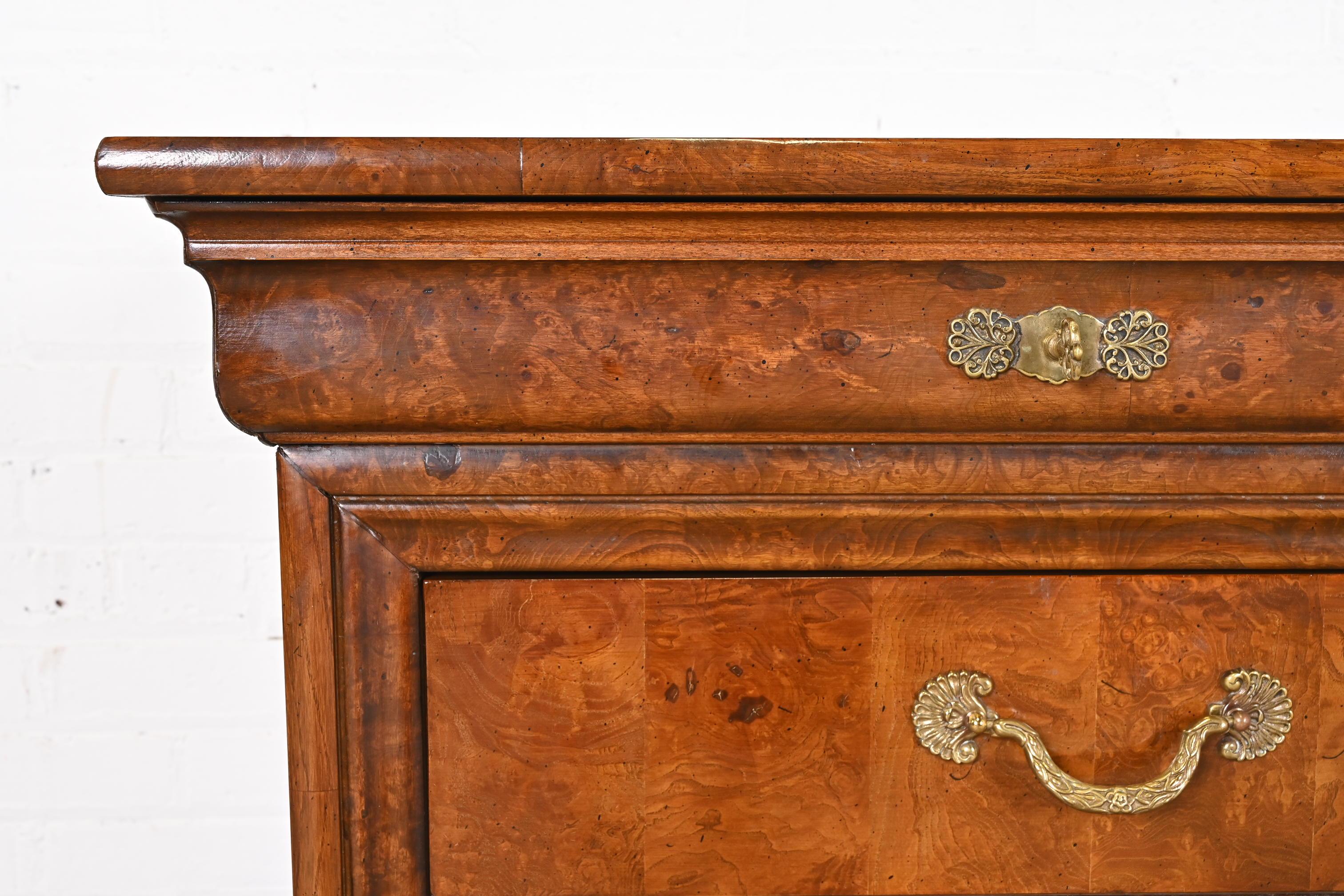 Henredon French Empire Burl Wood Twelve Drawer Dresser For Sale 6