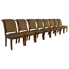 Henredon French Empire Carved Mahogany Dining Chairs, Set of Eight
