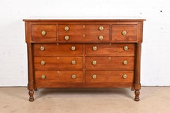 Henredon French Empire Carved Mahogany Nine-Drawer Dresser