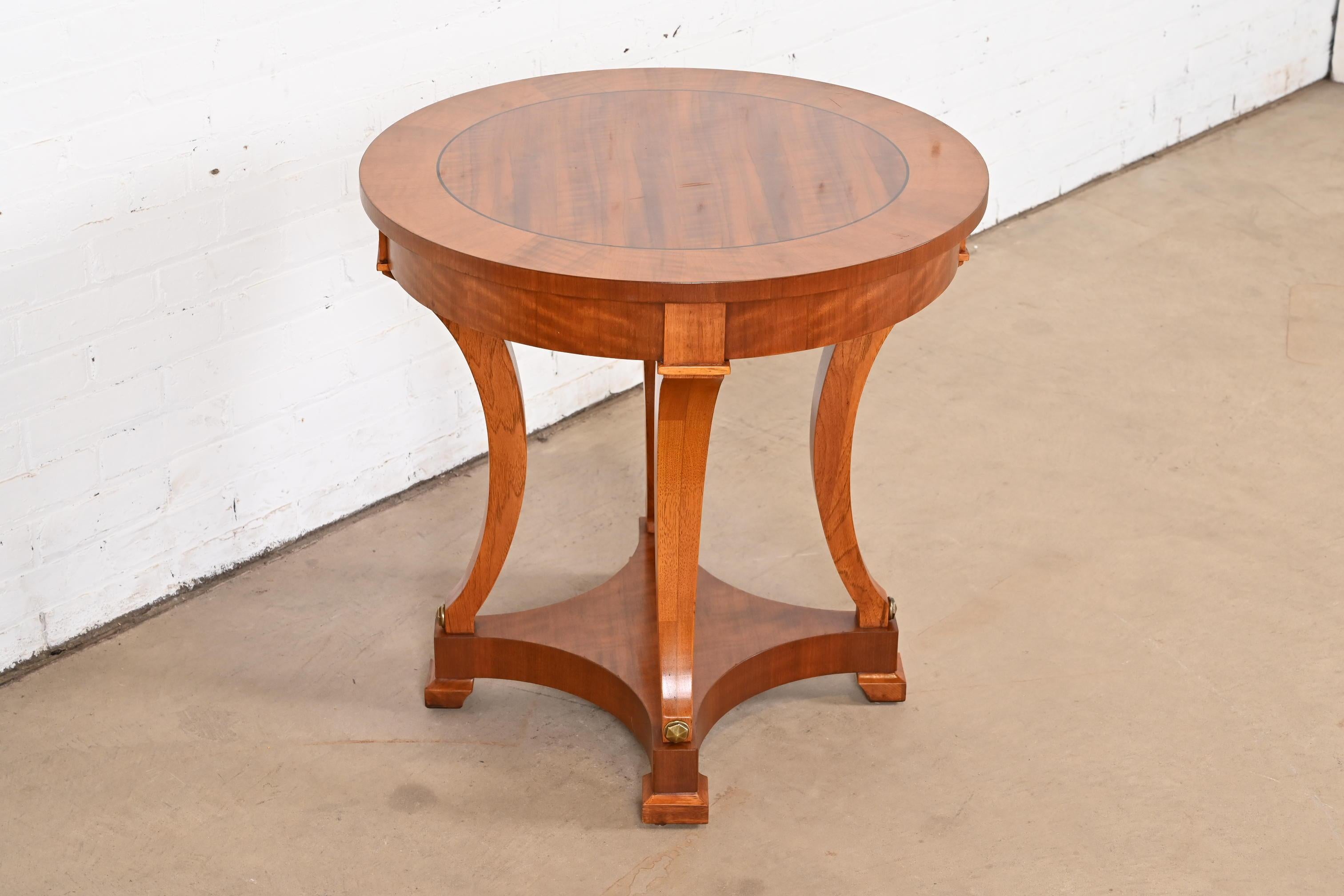 20th Century Henredon French Empire Carved Mahogany Tea Table or Center Table For Sale
