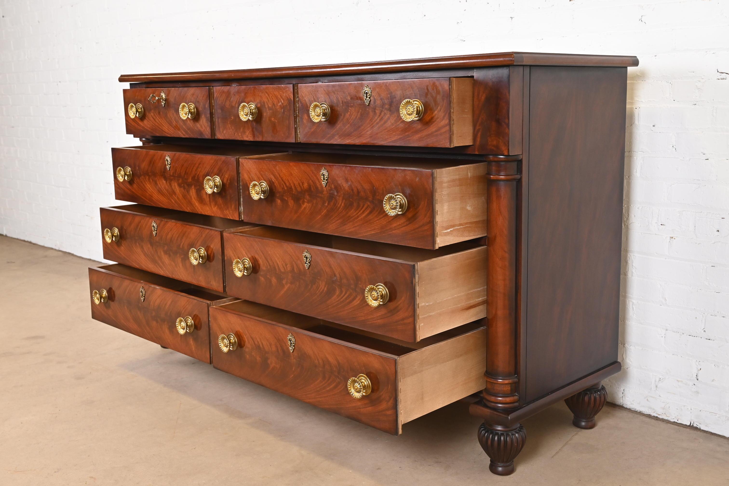 Henredon French Empire Flame Mahogany Dresser or Chest of Drawers 4