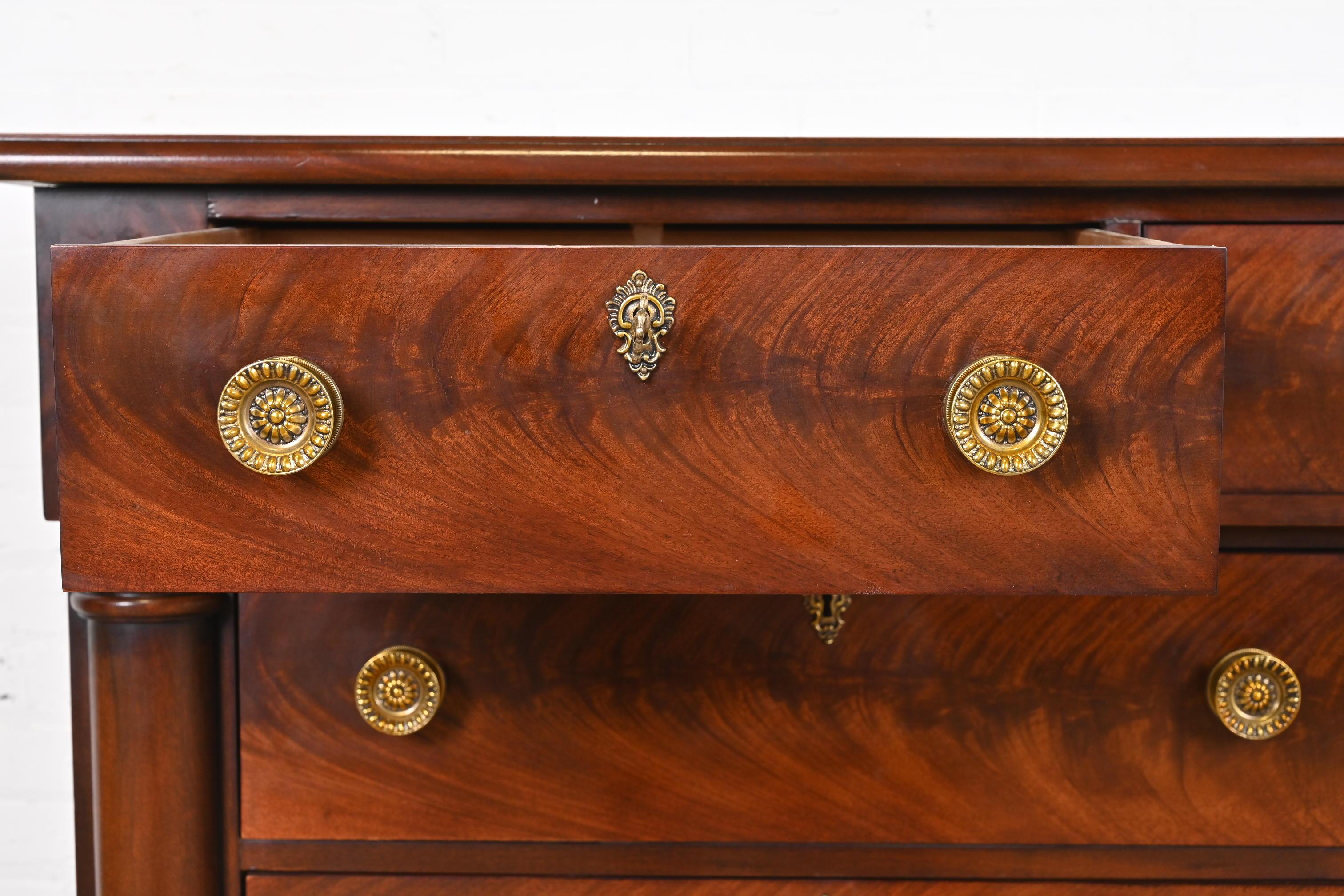 Henredon French Empire Flame Mahogany Dresser or Chest of Drawers 5