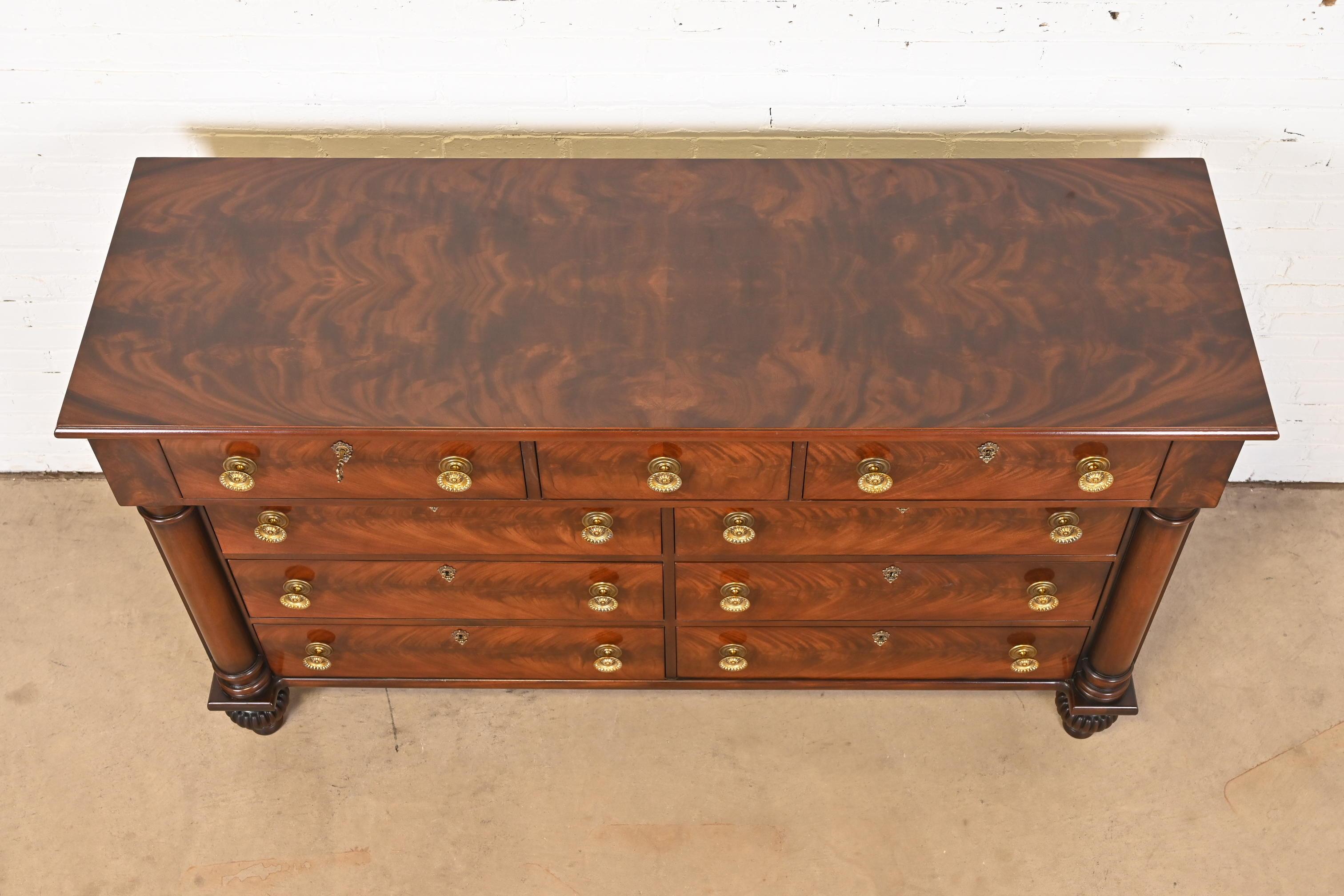 Henredon French Empire Flame Mahogany Dresser or Chest of Drawers 10
