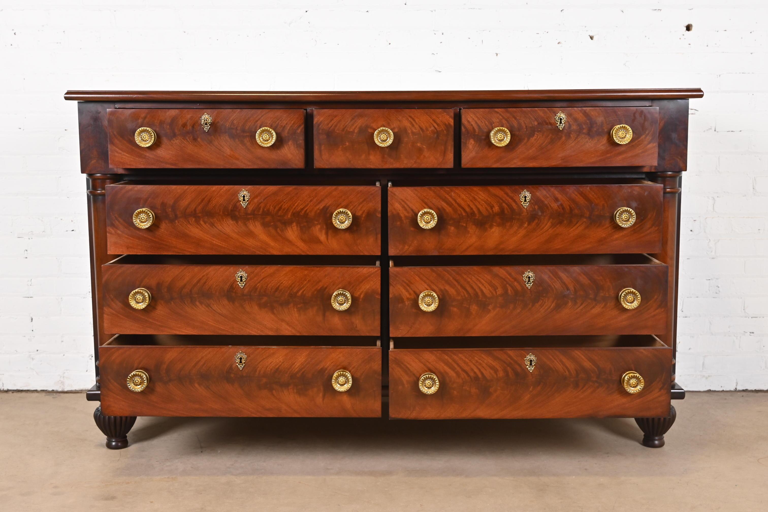 Henredon French Empire Flame Mahogany Dresser or Chest of Drawers 2