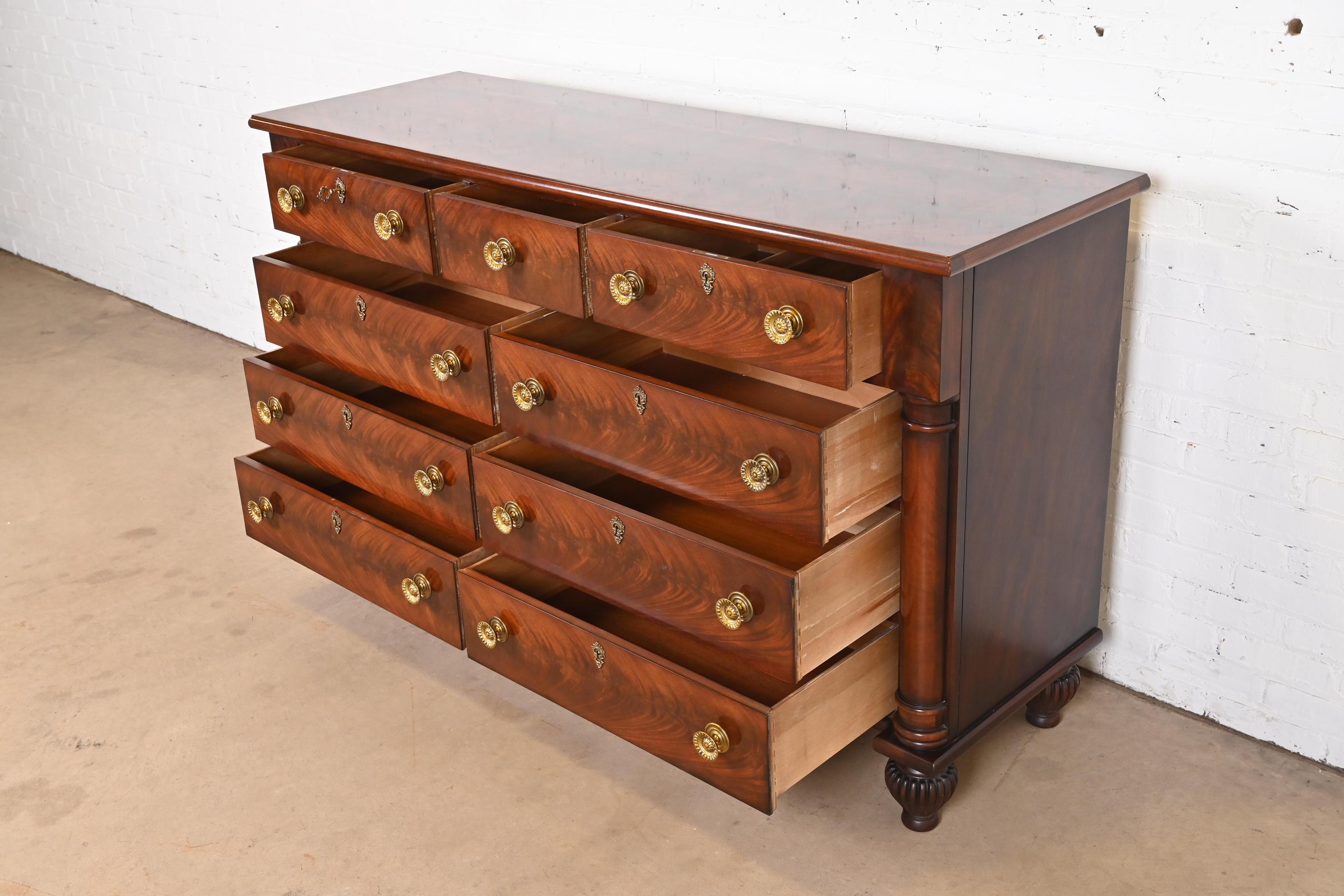 Henredon French Empire Flame Mahogany Dresser or Chest of Drawers 3