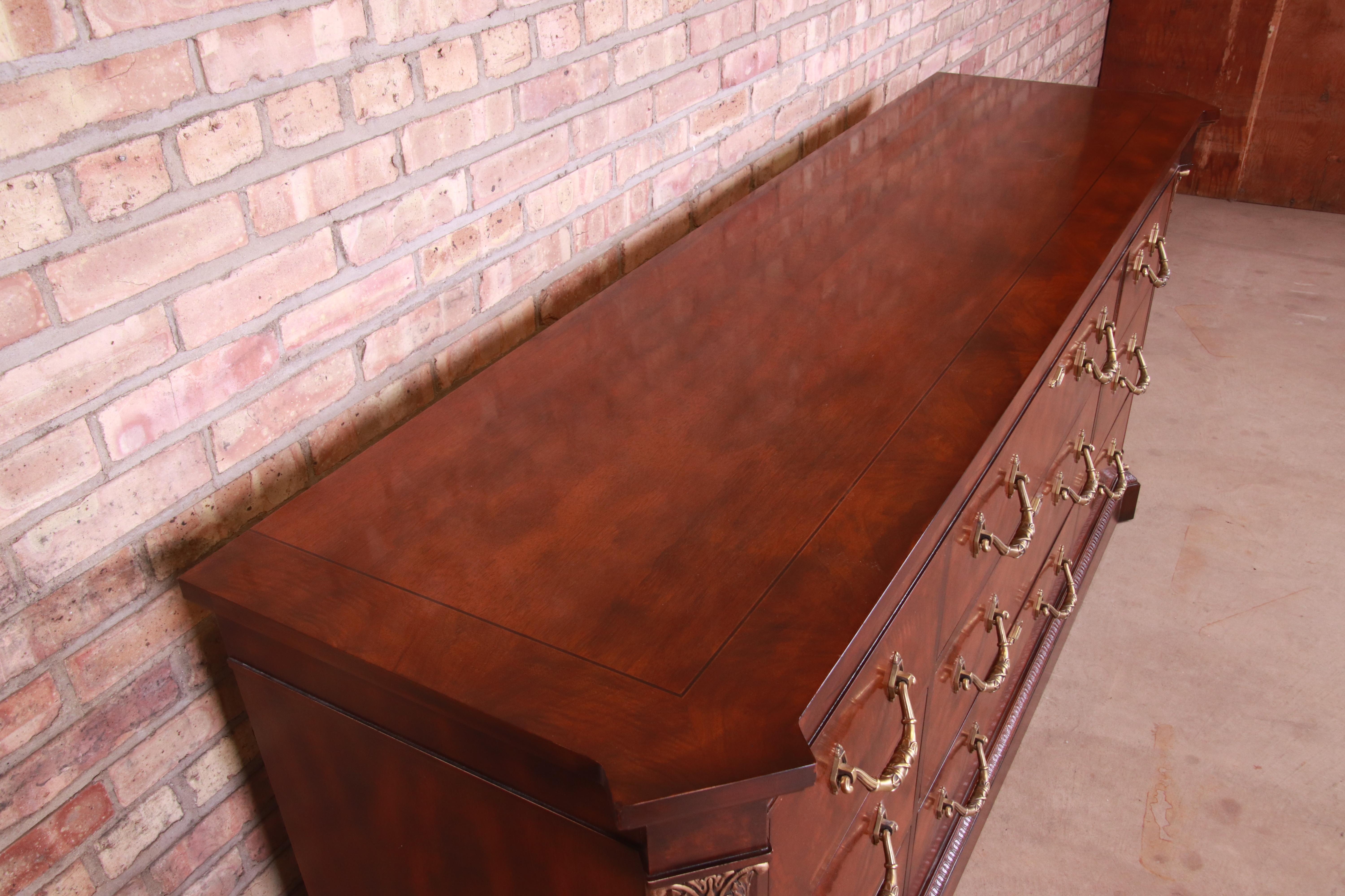 Henredon French Empire Mahogany Triple Dresser or Credenza 6