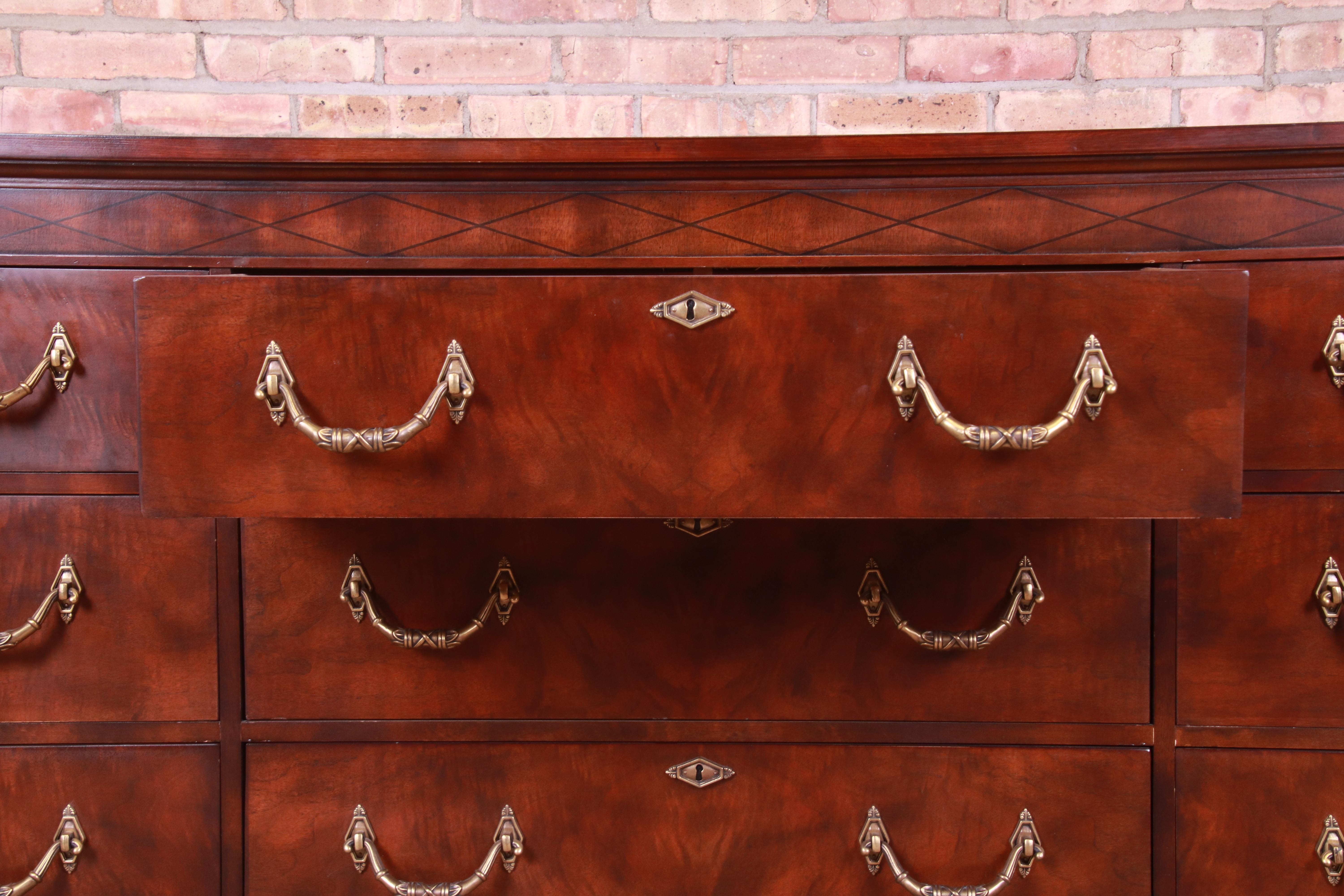 Henredon French Empire Mahogany Triple Dresser or Credenza 3