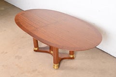 Henredon French Empire Pedestal Dining Table in Exotic Brazilian Daniella Wood