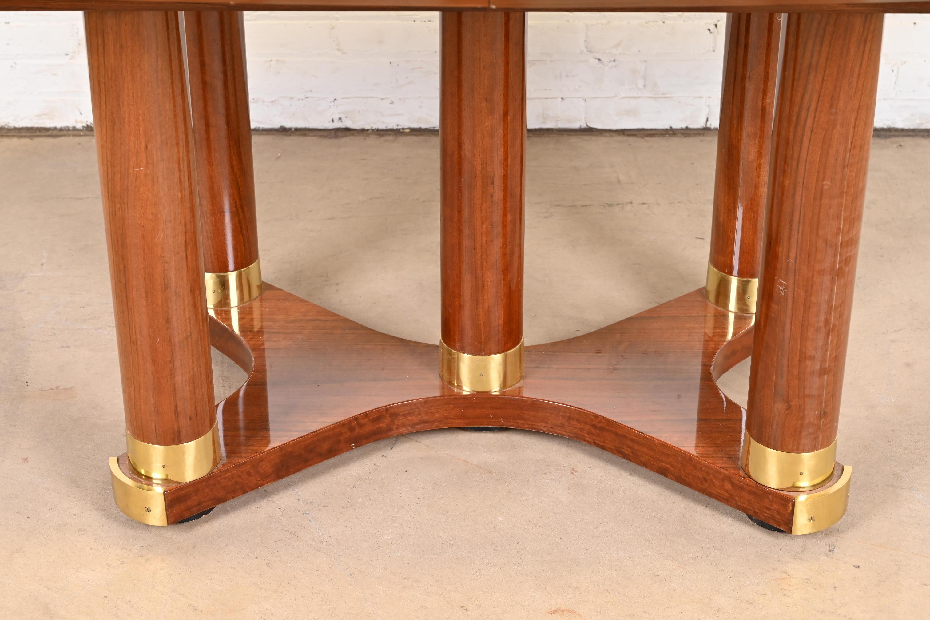 Henredon French Empire Pedestal Dining Table in Exotic Brazilian Daniella Wood For Sale 1