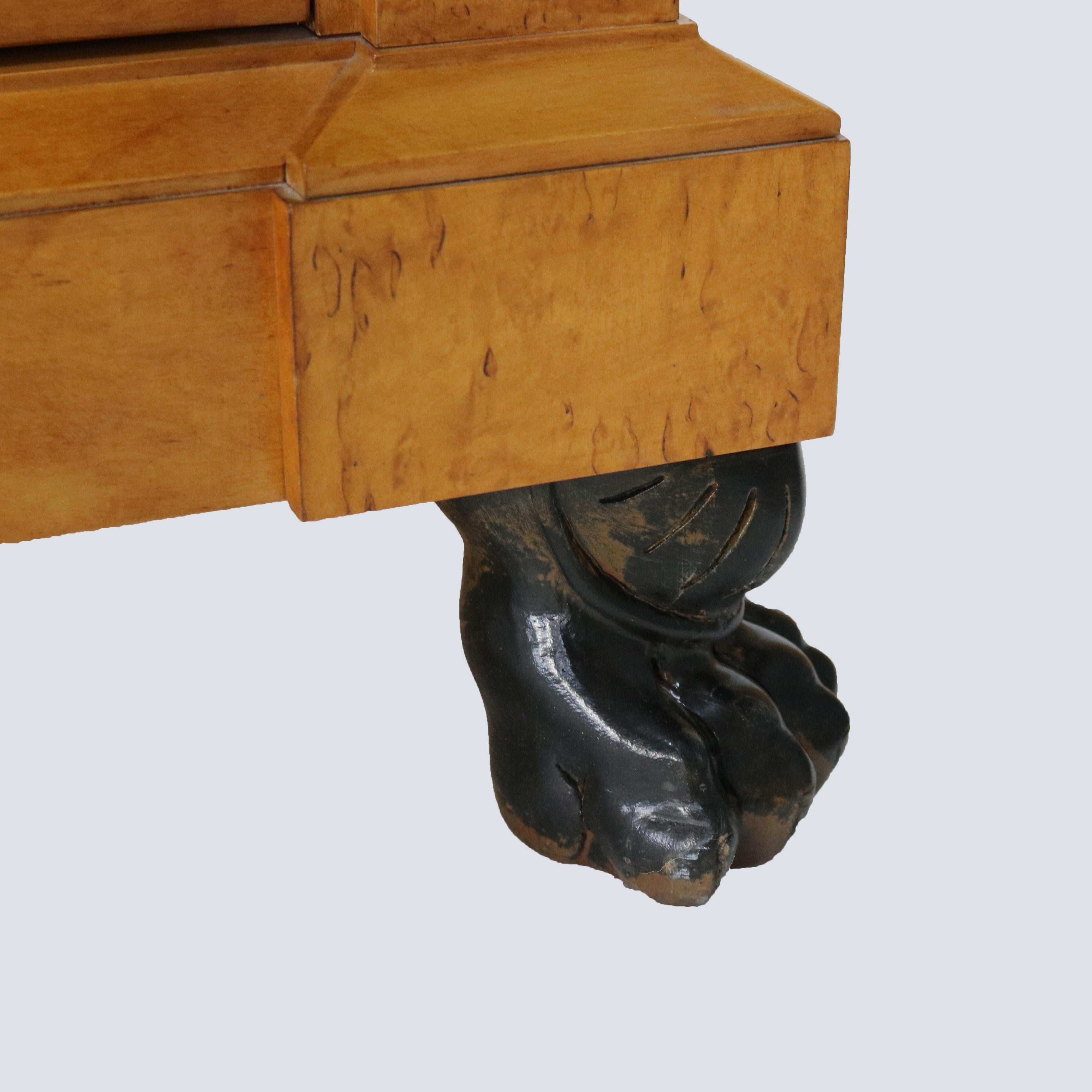 Henredon French Empire Satinwood, Ormolu & Marble Claw Foot Server 20thC For Sale 7