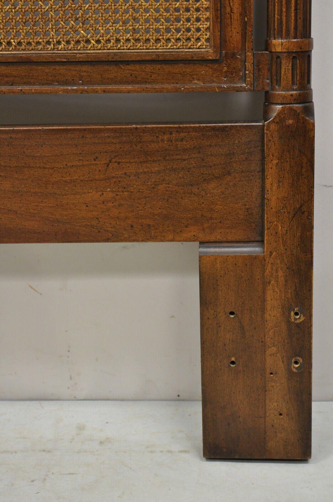 Henredon French Louis XV Style Cane Panel Walnut Queen Full Sz Bed Headboard 4