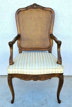 (5) Henredon French Provincial Cane Back Dining Chairs Model 2377