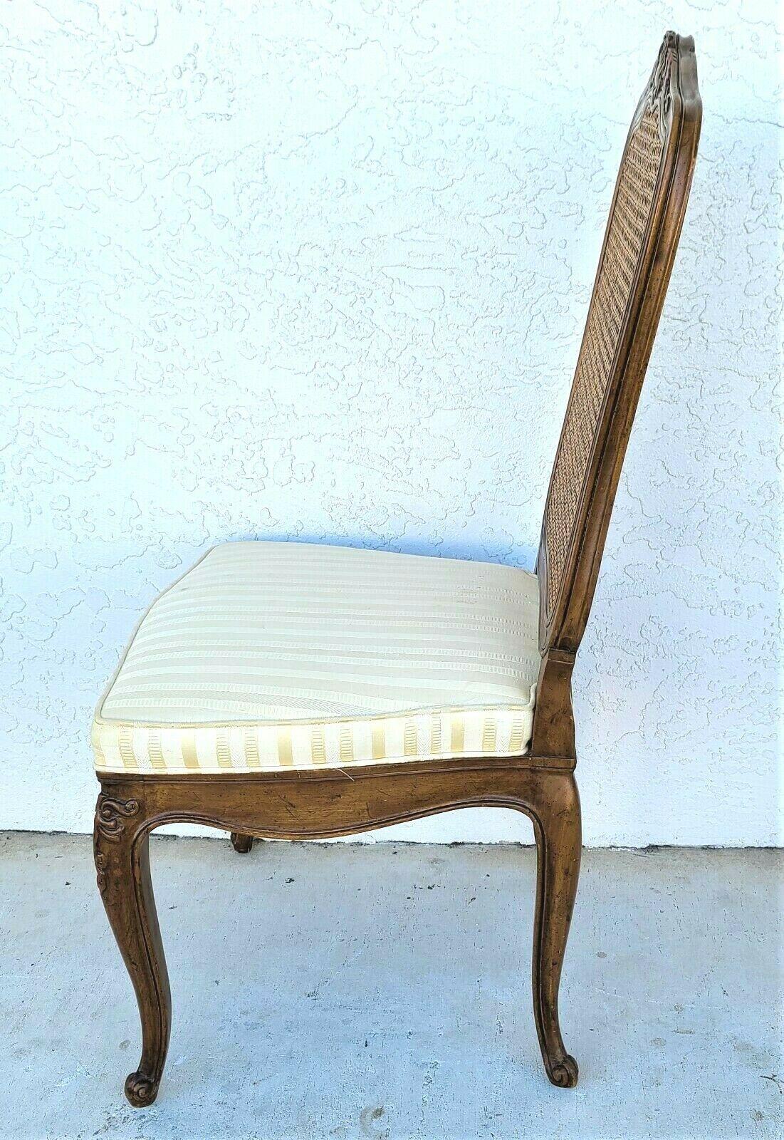(5) Henredon French Provincial Cane Back Dining Chairs Model 2377 In Good Condition For Sale In Lake Worth, FL