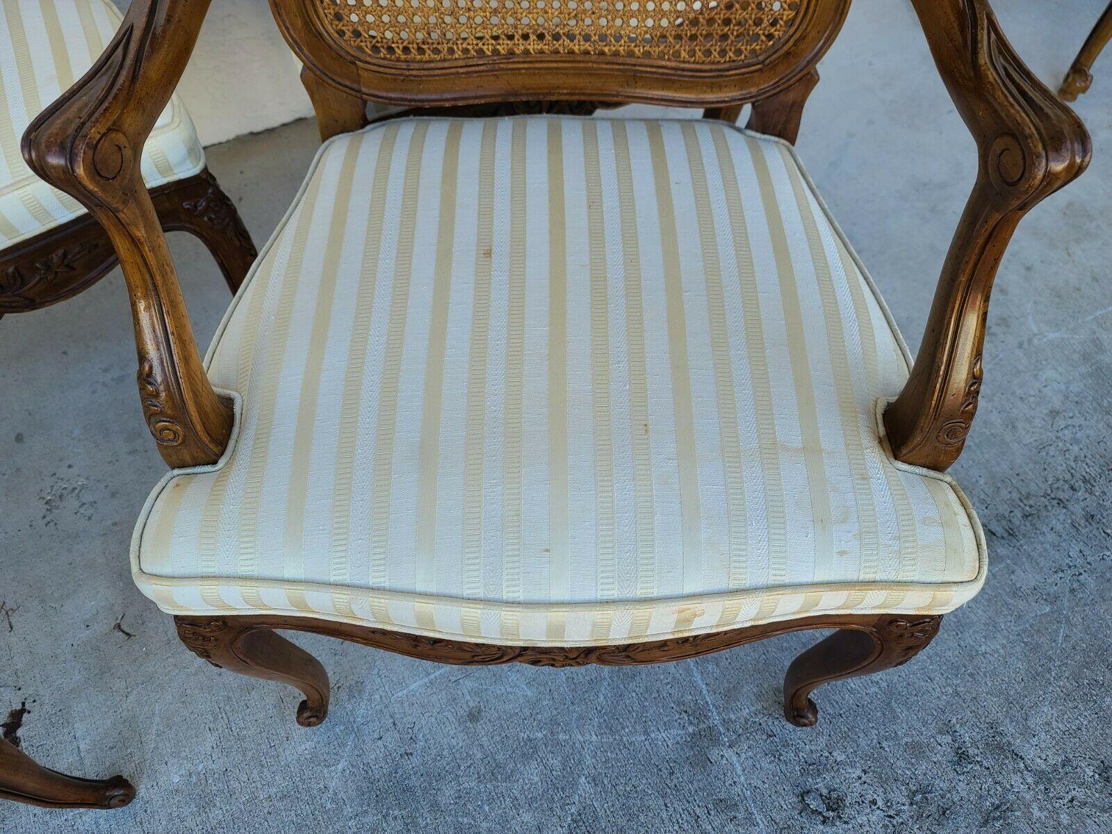 20th Century (5) Henredon French Provincial Cane Back Dining Chairs Model 2377