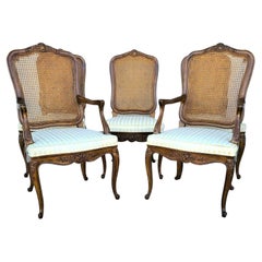 Henredon French Provincial Cane Back Dining Chairs Model 2377, Set of 5