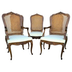 Vintage (5) Henredon French Provincial Cane Back Dining Chairs Model 2377