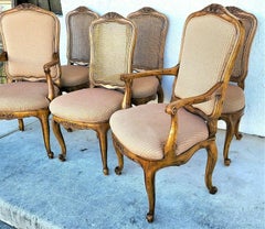 Henredon French Provincial Cane Back Dining Chairs, Set of 6