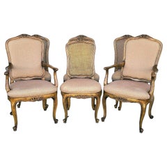 Henredon French Provincial Cane Back Dining Chairs, Set of 6
