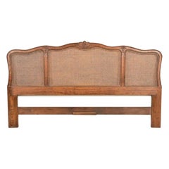 Henredon French Provincial Carved Oak King Size Headboard, Circa 1960s