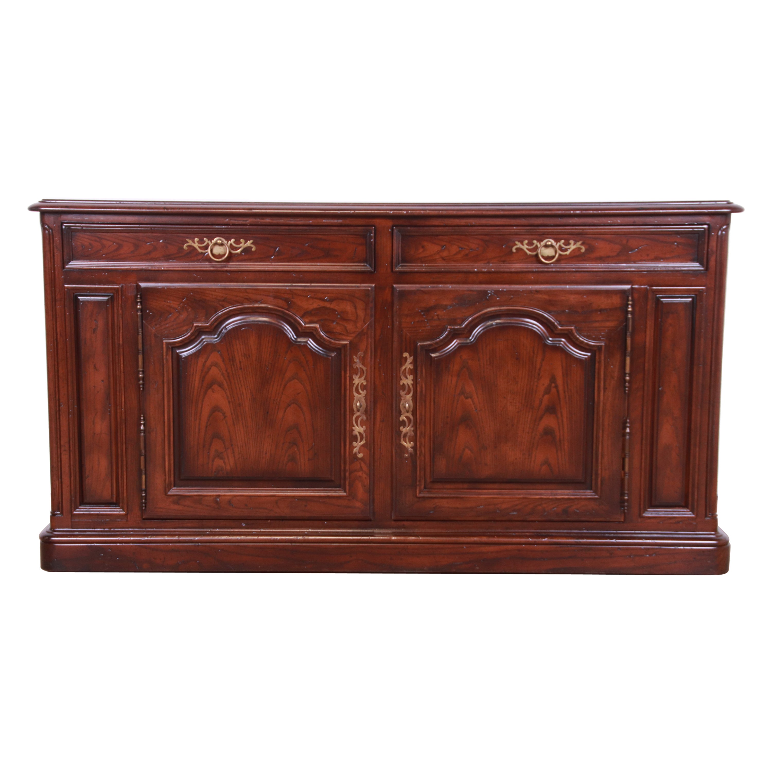 Henredon Französisches geschnitztes Eichenholz Sideboard oder Barschrank, ca. 1970er Jahre im Angebot