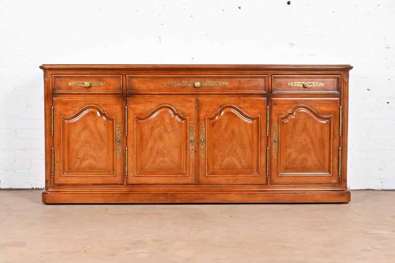Henredon French Provincial Carved Walnut Sideboard or Bar Cabinet For Sale  at 1stDibs | french provincial sideboard, heritage henredon buffet