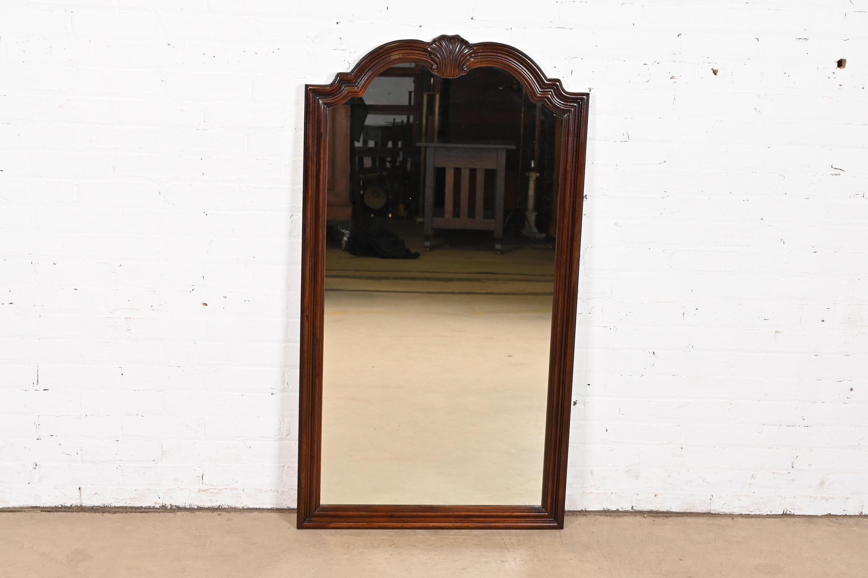 American Henredon French Provincial Louis XV Carved Mahogany Tall Wall Mirror