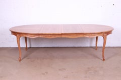 Henredon French Provincial Louis XV Carved Oak Dining Table, Newly Refinished