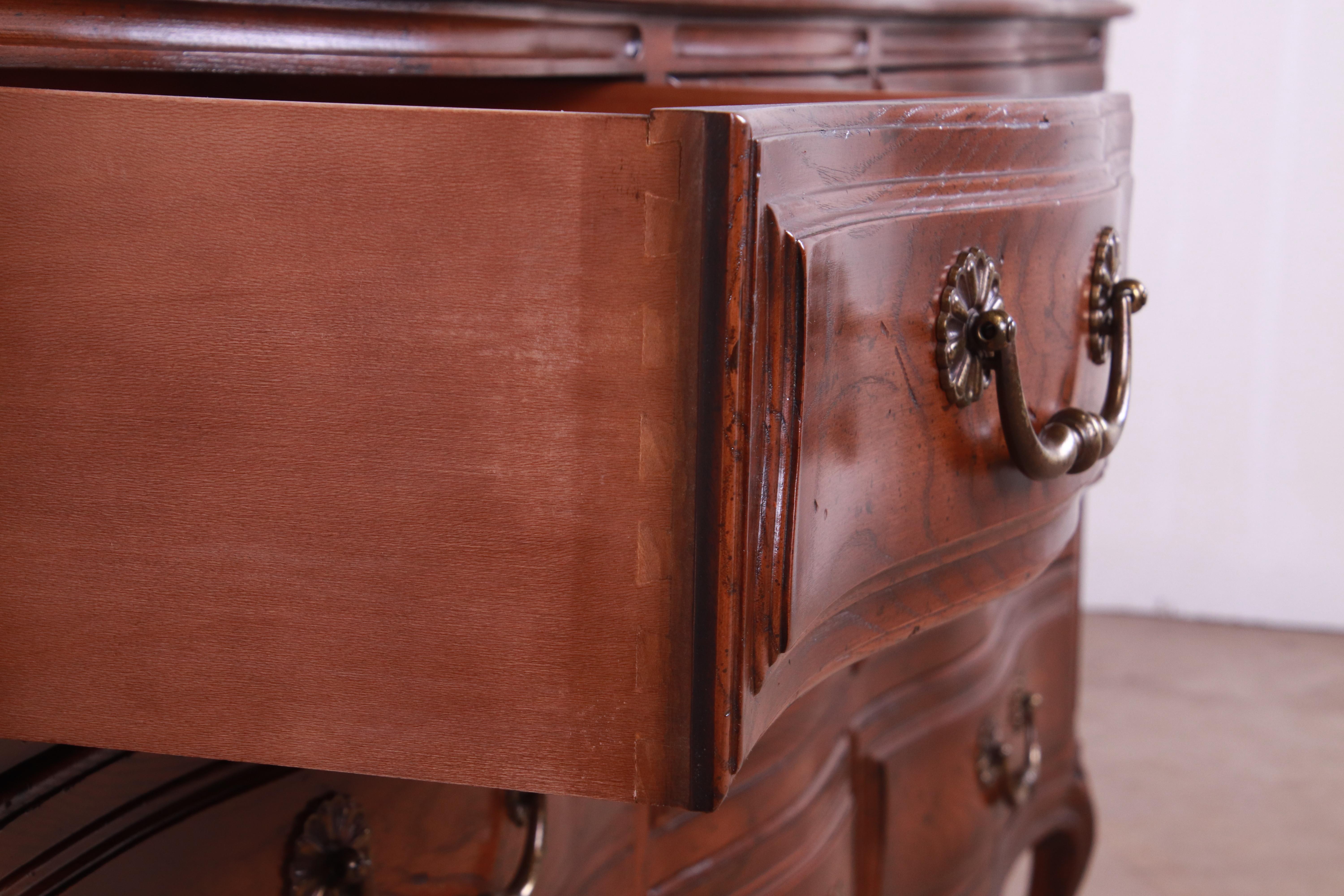 Henredon French Provincial Louis XV Carved Oak Triple Dresser or Credenza 3